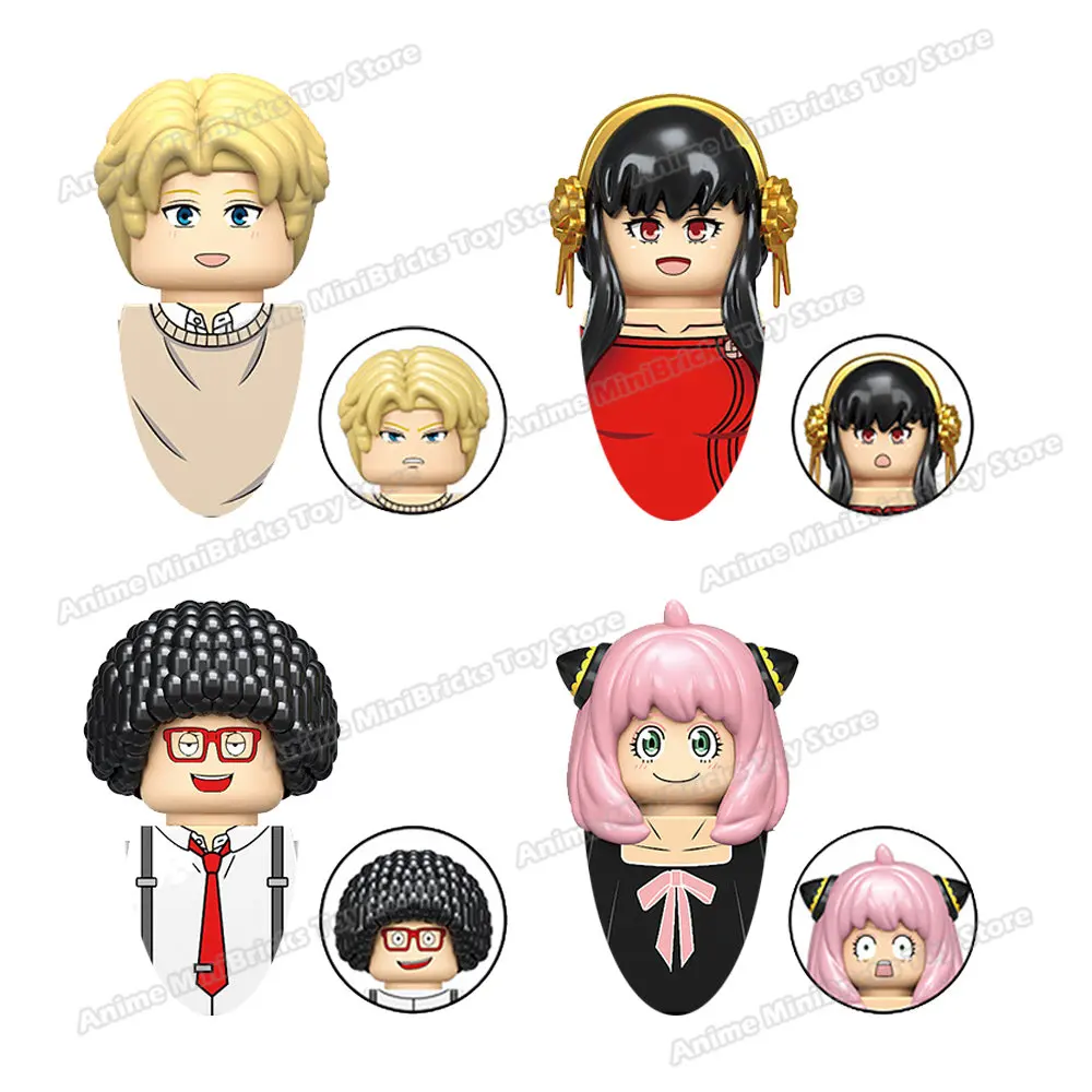 

Spy Family Building Blocks Yor Forger Anya Forger Loid Forger Bricks Toys Anime Cartoon Mini Action Figures Model Dolls for Kids