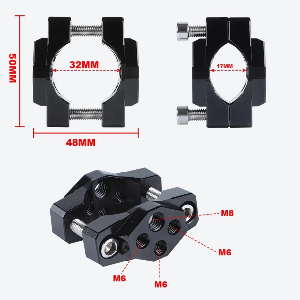 

Adaptor Handlebar Bracket Clamp Holder Parts Accessories Aluminum Alloy Bumper Replacement Vehicle 17-32mm Durable Hight Quality