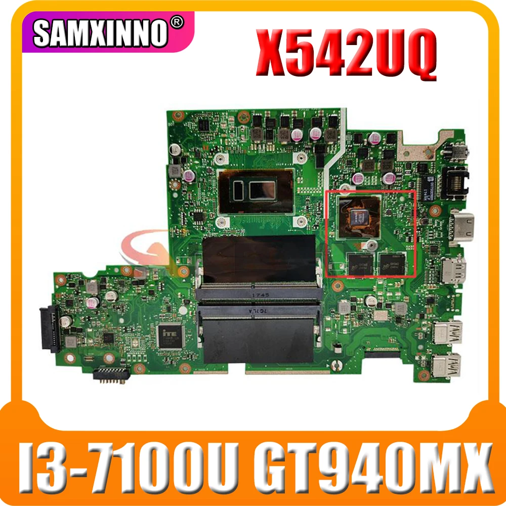 

Материнская плата X542UF для ASUS X542UR X542UQ X542UN A580U материнская плата для ноутбуков I3-7100U CPU GT940MX-2G оригинальный тест