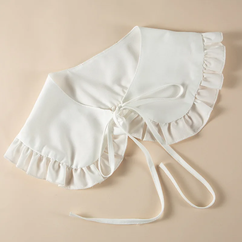 

Korean Style Women Doll Fake Collar Shawl Girls Ruffles Half Shirt Shawl Wrap Lapel Detachable Collars Necklace False Collar
