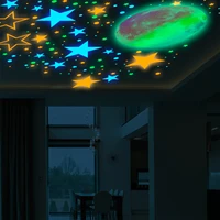 luminous star moon and dots wall sticker glow in the dark diy combination stickers for kids room bedroom home decoration