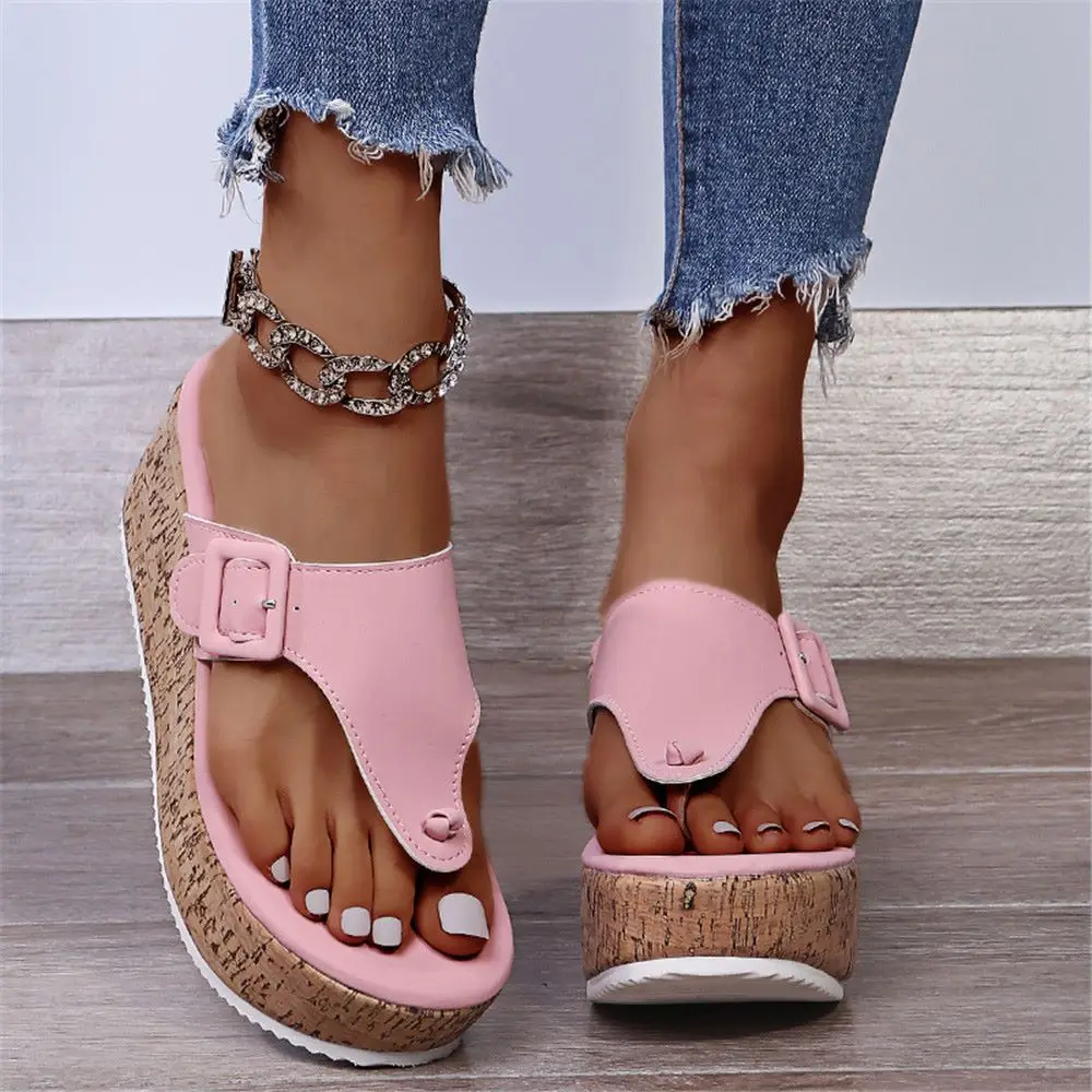 

New women's shoes large size Roman sandals increase flip-flops with buckle slippers summer women's wedge sandals