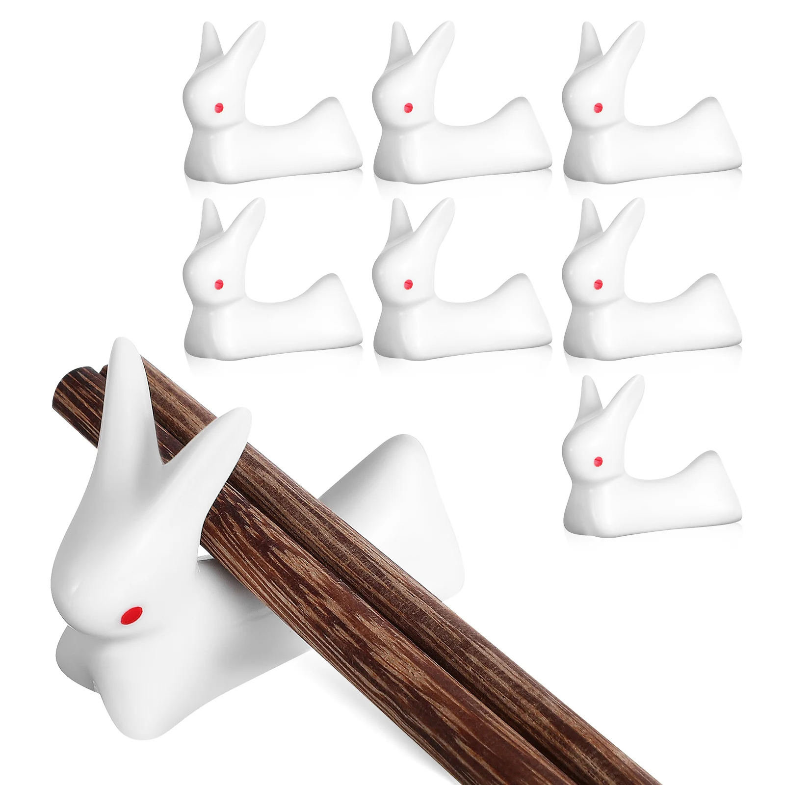 

8 Pcs Ceramic Bunny Chopsticks Rests Multifunctional Chopsticks Stands Storage Racks