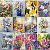 chenistory diy paintings by numbers kits acrylic paint by numbers for adults flowers on canvas modern home wall decoration sale