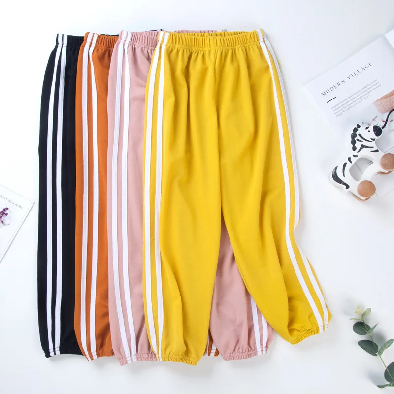 

2022 Summer New Breathable Thin Children Sport Sweatpants Teenager Girls Clothing Boys Casual Trousers Kids Bloomers Pants 3-12Y