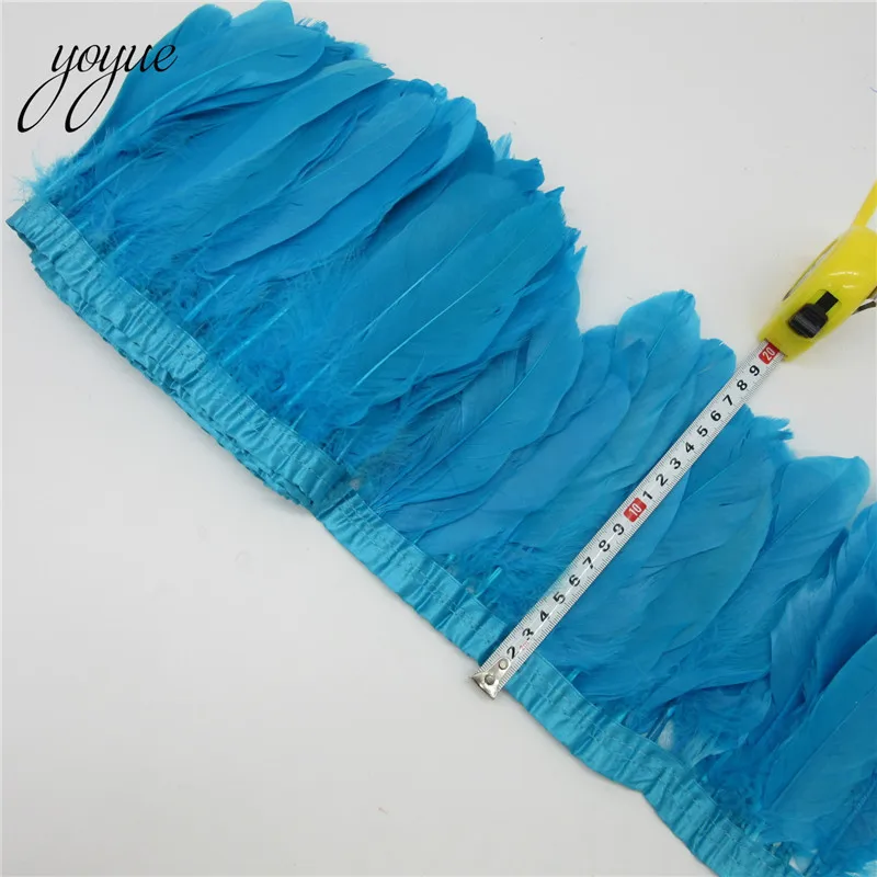 YOYUE 15-20 см ленты с гусиными перьями окрашенные 10 ярдов/партия бахрома