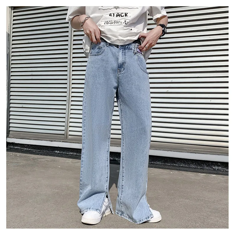 Blue Gray Baggy Jeans Men Fashion Casual Wide Leg Jeans Men Streetwear Loose Hip Hop Straight Denim Pants Mens Trousers S-3XL