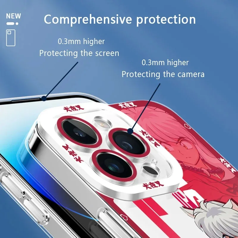 Anime Inuyashas Soft Silicone Case For iPhone 16 Pro Max 15 14 13 12 11 XS X XR 8 7 SE 2020 Shockproof Protective Cover