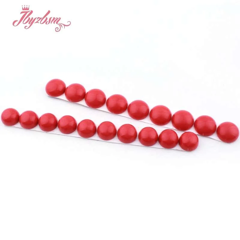 

14 16mm Coin Coral CAB Cabochon Flatback Dome Undrilled Natural Stone Beads For DIY Pandandt Earring Ring Jewelry Making 2pc