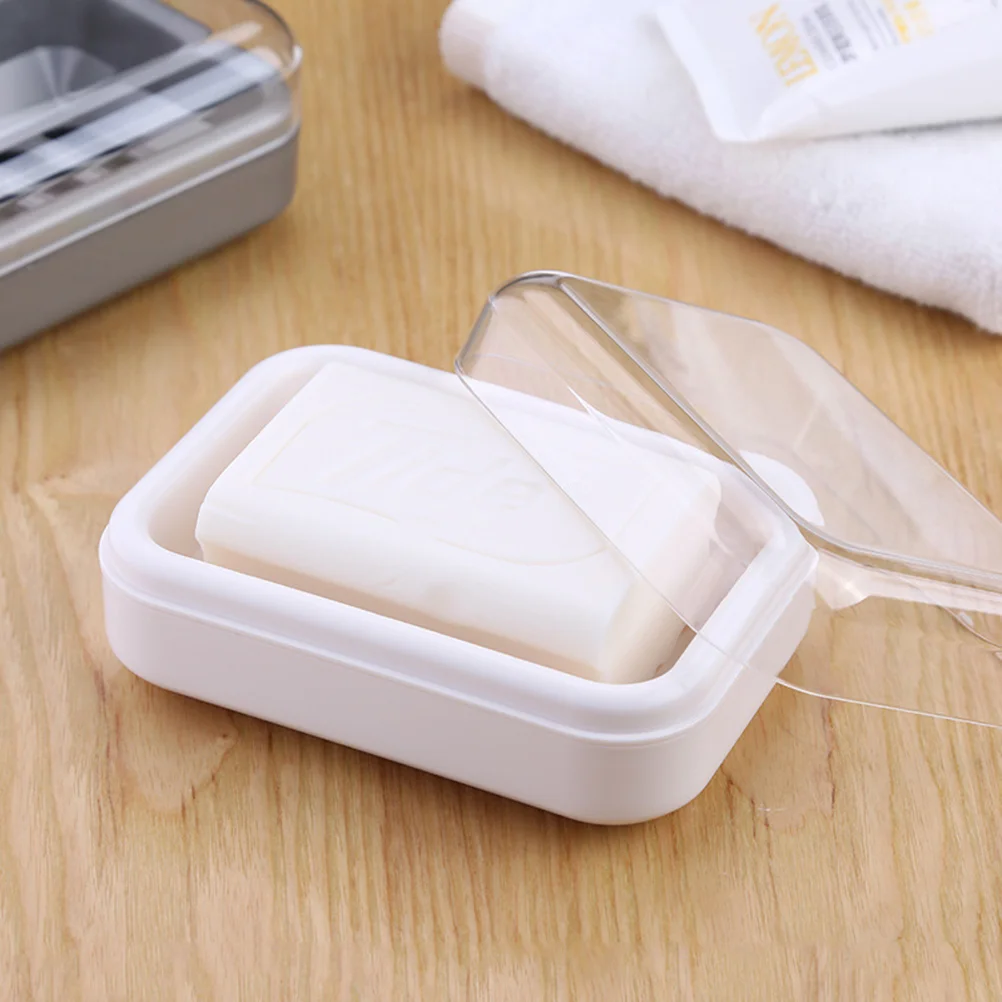 

Soap Travel Container Holder Bar Dish Case Box Bathroom Shower Storage Drain Saver Draining Tray Kitchen Lid Sponge Boxes