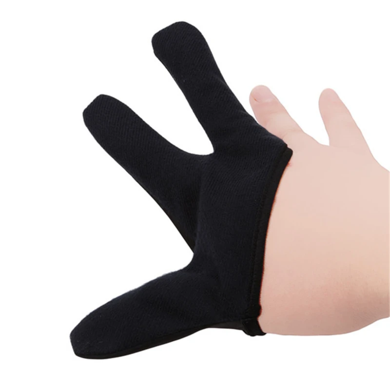 

New Black Single Glove Palmless Three Finger Glove Anti-scald Cut Off Heat Glove High Quality Hair Curler Special Gloves
