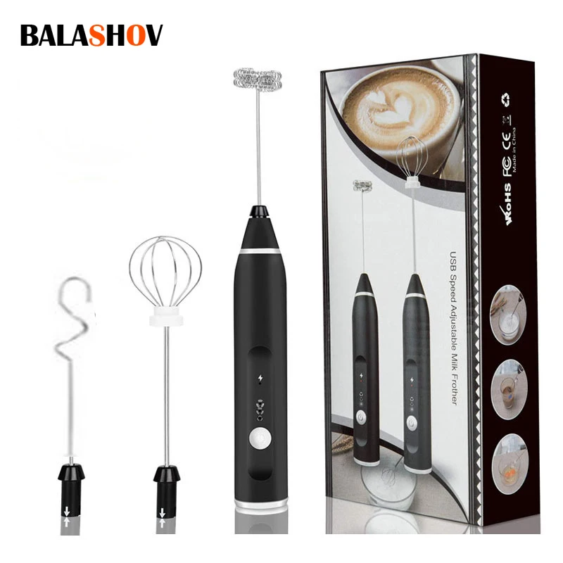 Electric Coffee Milk Frother USB Recharging Foam Maker Egg Beater Whisk Mixer For Coffee Cappuccino High Speeds Frothing Wand