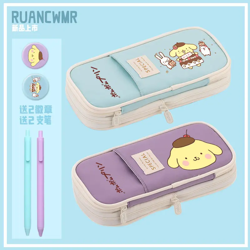 

Sanrio Pom Pom Purin Pencil Case Male and Female Children Student Large Capacity Male Stationery Case Simple Boy Pencil Case