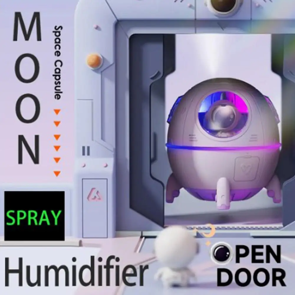 

Astronaut Air Humidifier 220ml Water Tank Ultrasonic Aroma Essential Oil Diffuser Mist Sprayer With Rechargeable Night Light