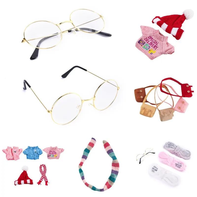 

Только плюшевая игрушка, плюшевая кукла, Одежда для куклы, повязка на голову, сумка для очков, 1 шт., 30 см, кофейная утка LaLafanfan, 20-30 см