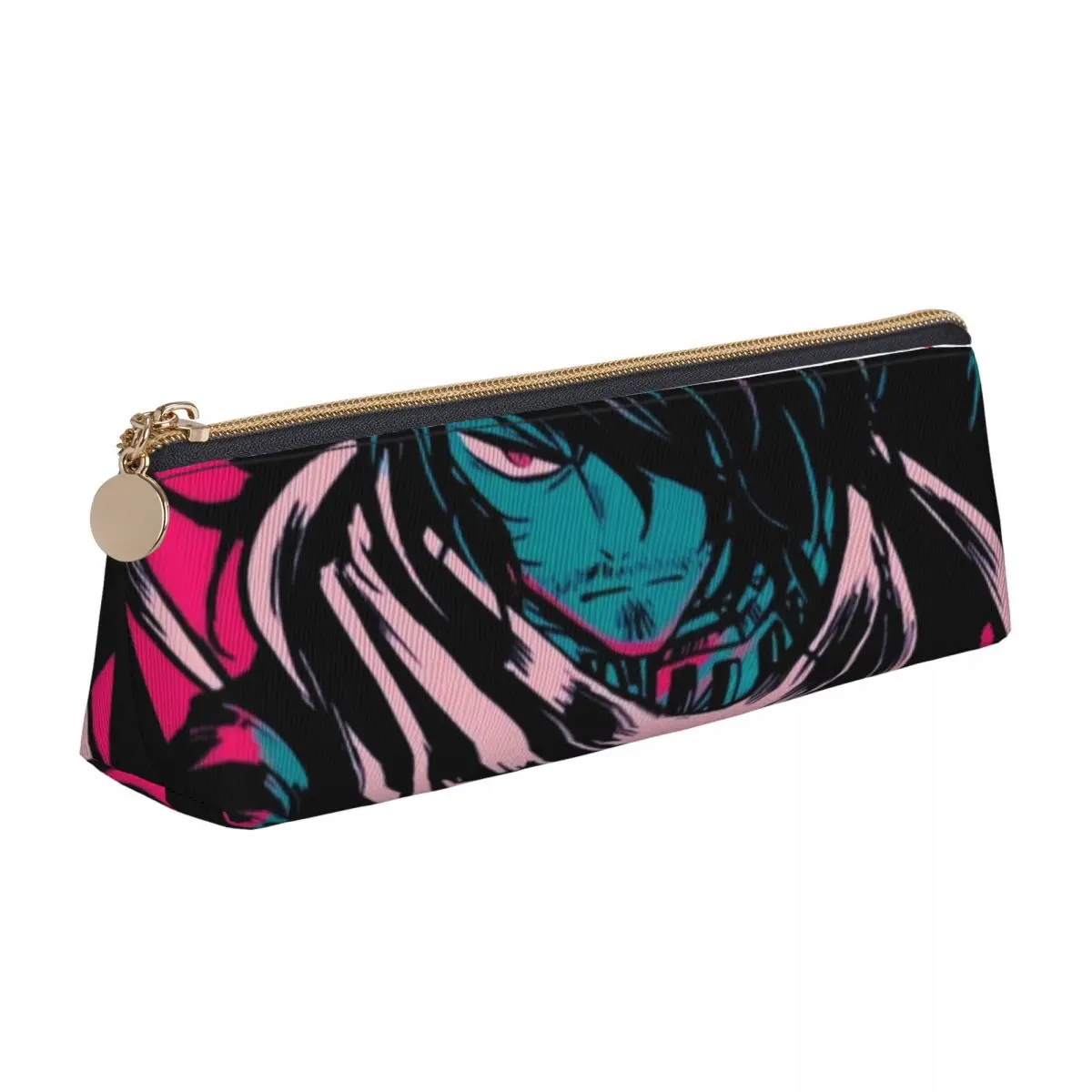 

My Hero Academia Leather Pencil Case AIZAWA SHOTA Back to School Teens Zipper Pencil Box Cool Large Triangle Pen Bag