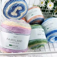 1pcs 100gball rainbow cake line spray yarn diy knitting crochet section dyed wool ball hat gloves scarf yarn wool