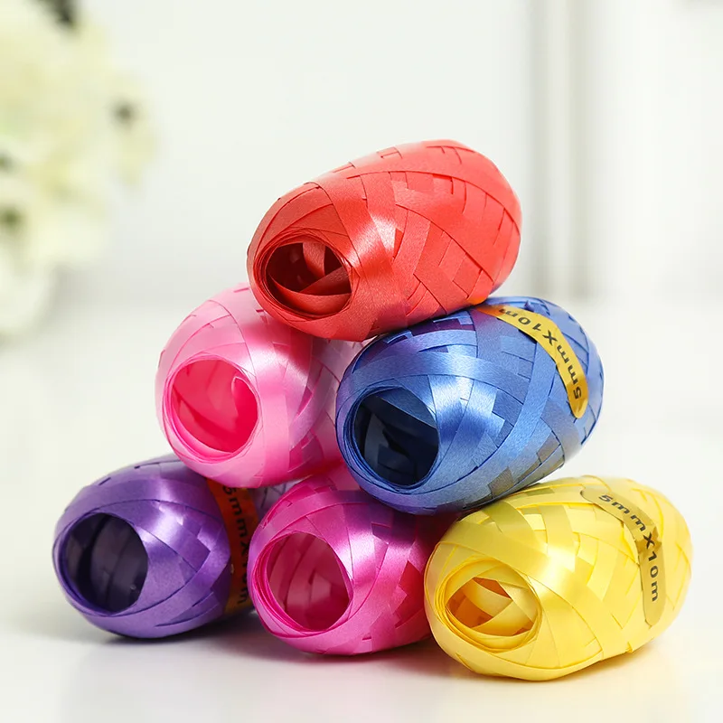

6 Rolls Wedding Decoration Balloons Ribbons Tie Deco Rope Rugby Ribbon Parties Supplies Length 10m Width 0.5cm Factory Wholesale