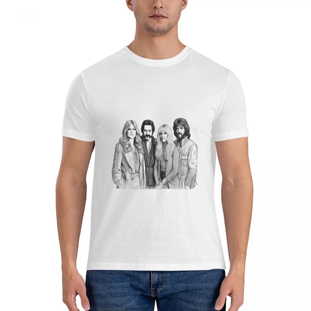 Классические мужские футболки с забавным принтом Fleetwood Mac Мужская футболка