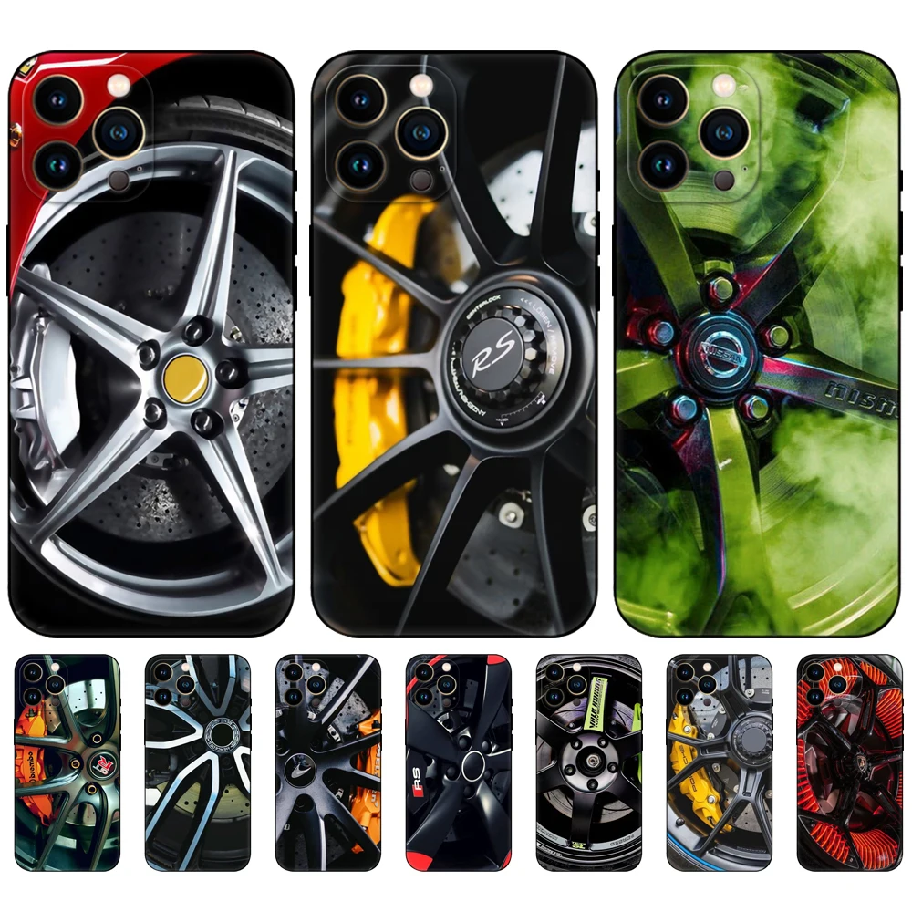 Luxury sports car Tire Wheel Black Tpu Case For Motorola Mot