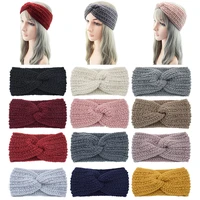 knitted headband hair accessories elastic hair bands cross headband yoga hair bands solid color western style comfort elastic