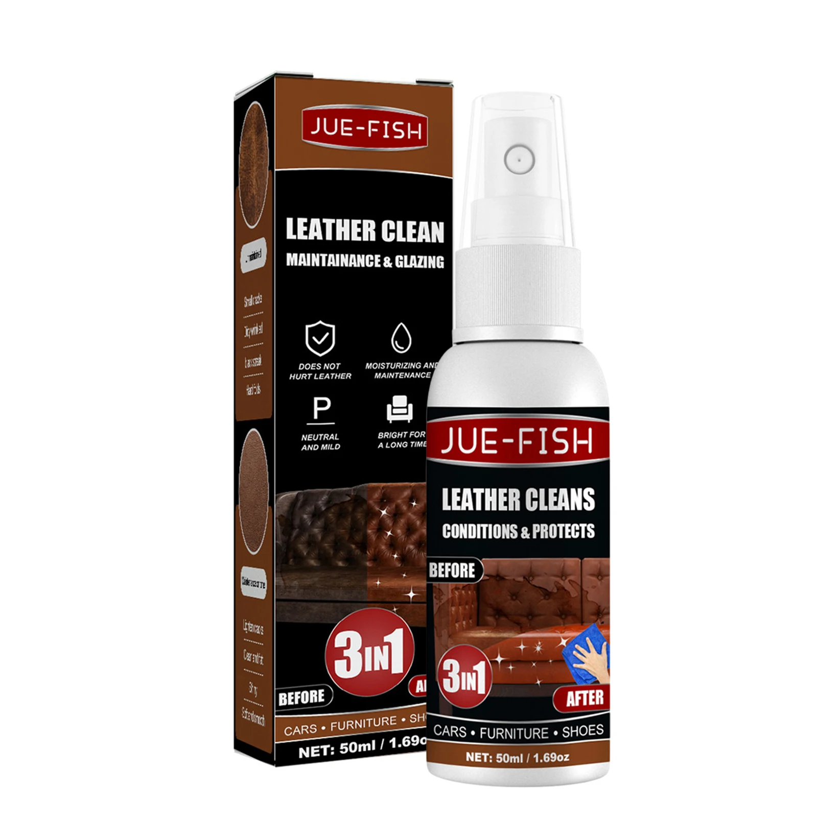 

50ml Leather Cleaner 50ml Leather Cleaner Spray Restores Leather Surfaces For Leather Furniture Car Seats Shoes Bags Jackets