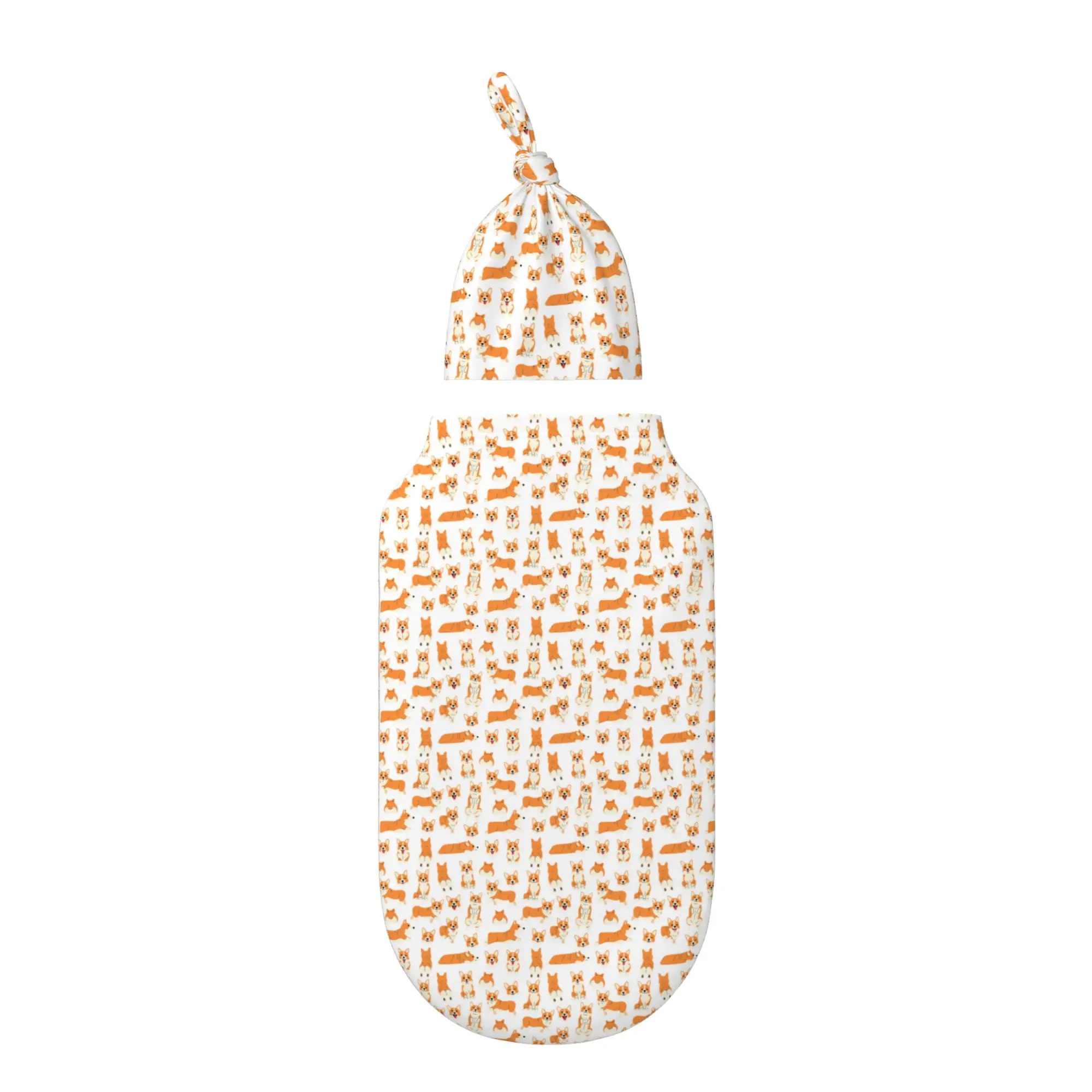 

Corgi In Action Baby Swaddle Blanket with Hat Set Baby Girl Boy Easy Adjustable Infant Sleep Sack Wrap Babies
