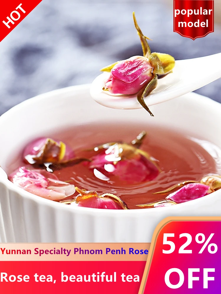 

2022 Gansu Mei Gui Hua Cha Rose Tea Flower Tea Phnom Penh Rose Bud for Lipid-lowering and Beauty green food for care No Teapot