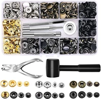 120 set leather snap fasteners kit with hammer puncher 12 5mm metal button snaps press studs with tools for clothes bagcanvas