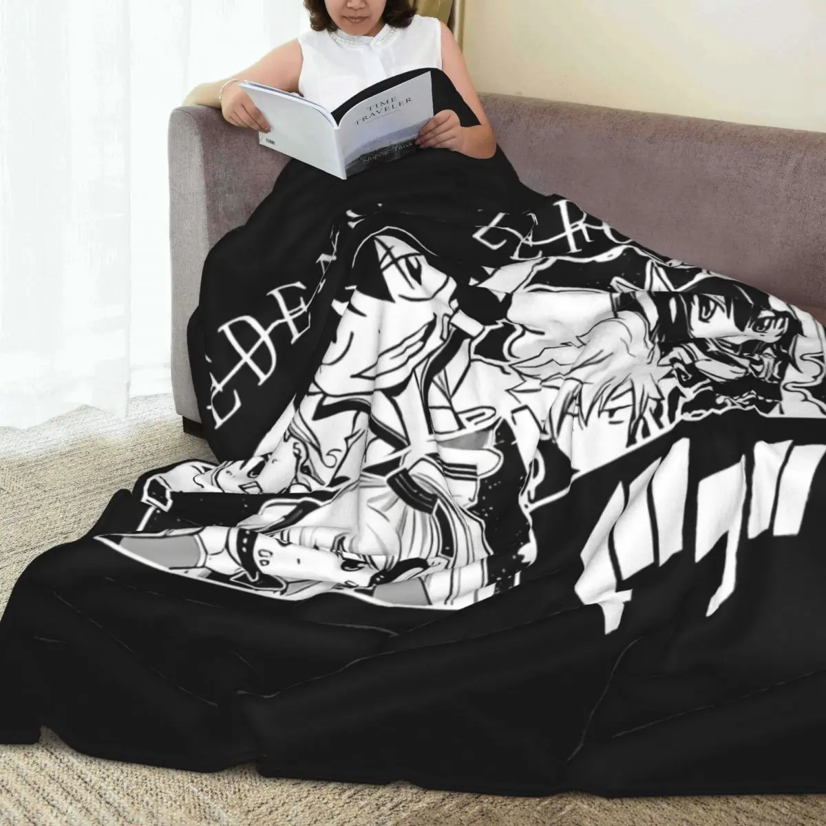 Мягкое теплое одеяло FAIRY-TAIL Manga декоративное плюшевое с графическим рисунком для