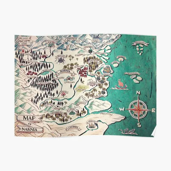 

Плакат с картой Нарнии, украшение для дома и комнаты, забавная роспись, картина на стену, современный декор, винтажное искусство, без рамки