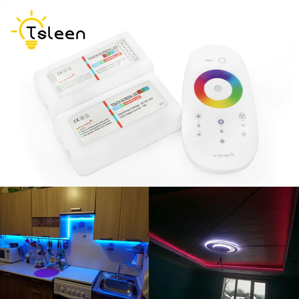 

Touch Screen LED RGB / RGBW Controller 2.4G Wireless DC12-24V Touch RF Remote Control For RGB /RGBW LED Strip
