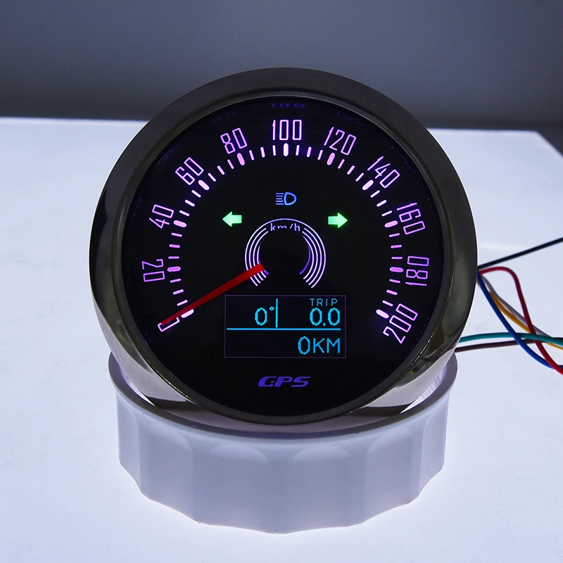 

7 Color Backlight 3 in 1 Multifunction 200 km/h GPS Speedometer Speed Gauge Meter Sensor With COG TRIP For Motorcycle