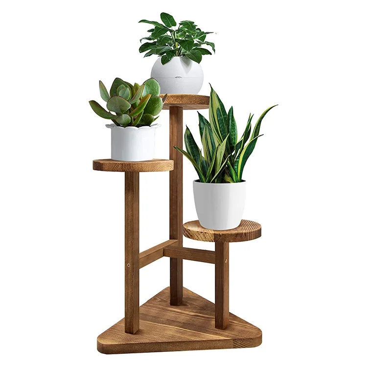 

3 Tier Plant Stand Indoor Wooden Corner Flower Shelf Potted Plant Holder Display Rack Shelving For Patio Garden
