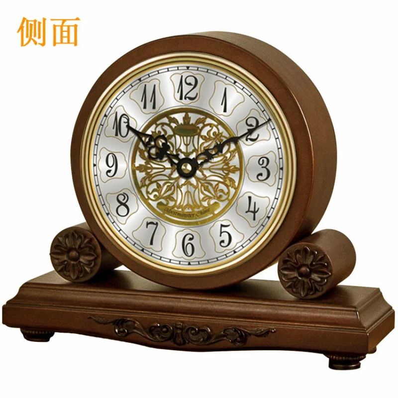 Wooden Mantel Clock for Living Room Decoration - Silent, wit