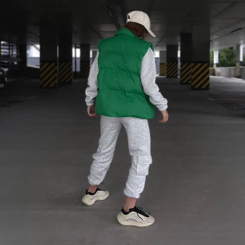 Fashionable and Versatile Personality Press Button Vest Female 2022 Autumn and Winter New Sleeveless Trendy Cardigan Jacket