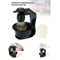 1 set fashion balck soft bristles male facial tools beard shaving kit for home use beard brush shaving brush