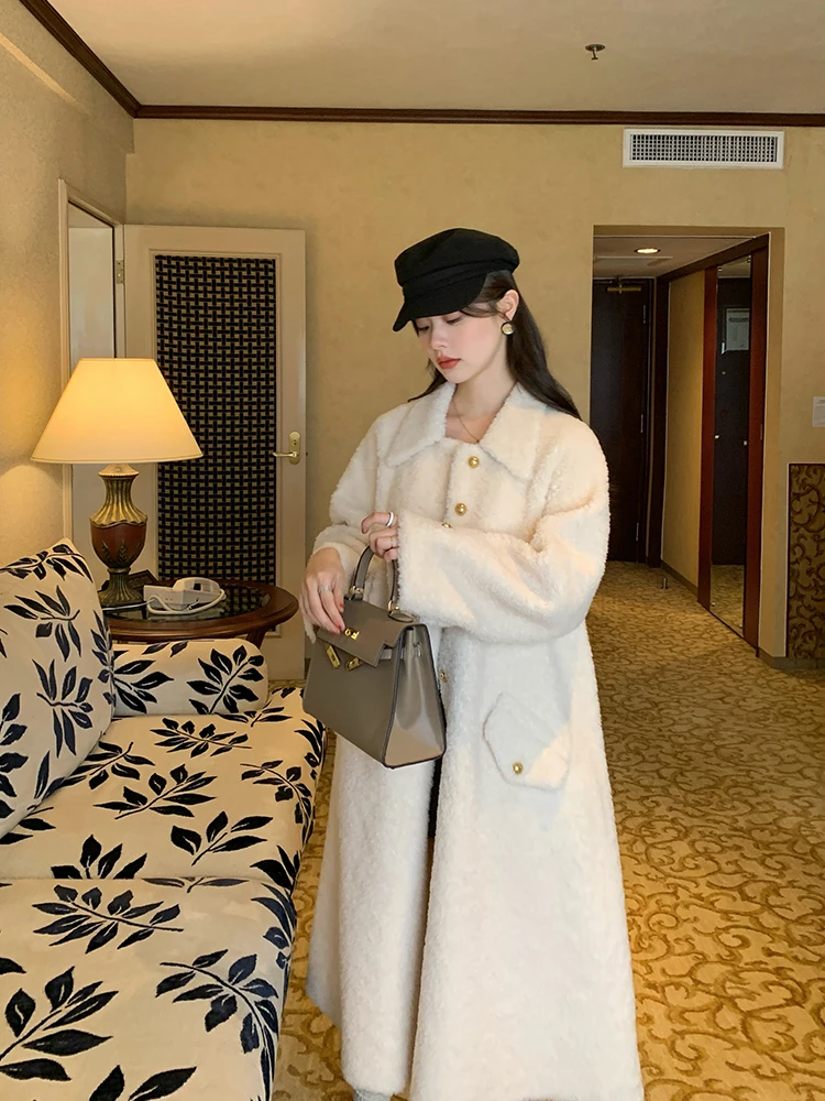 Lmomo Шри-Ланка шерсть ягненка мех верхняя одежда из интегрированного меха 2024