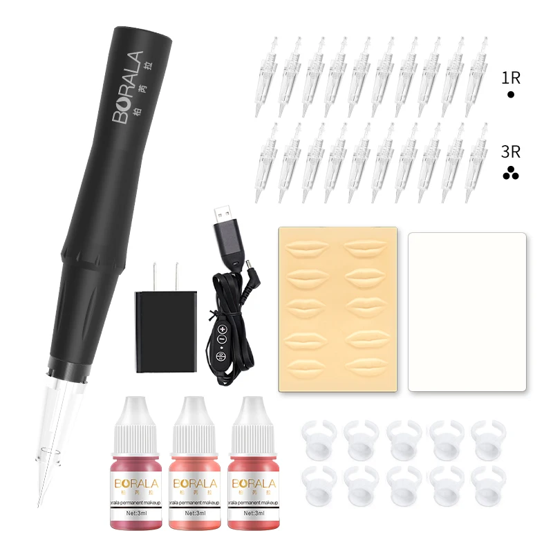 

Borala M9 Tattoo Machine set Microblading Eyebrow Lip PMU Gun Pen Needle Permanent Makeup Professional Supplies beginner