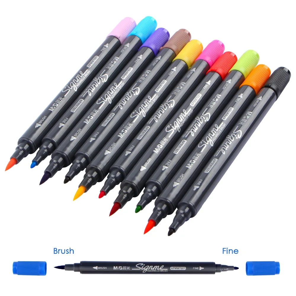 

18 Colors Markers Art Graphic Drawing Manga Water Based Ink Twin Tip Dual Nip Brush Sketch Fineliner Marker Pen