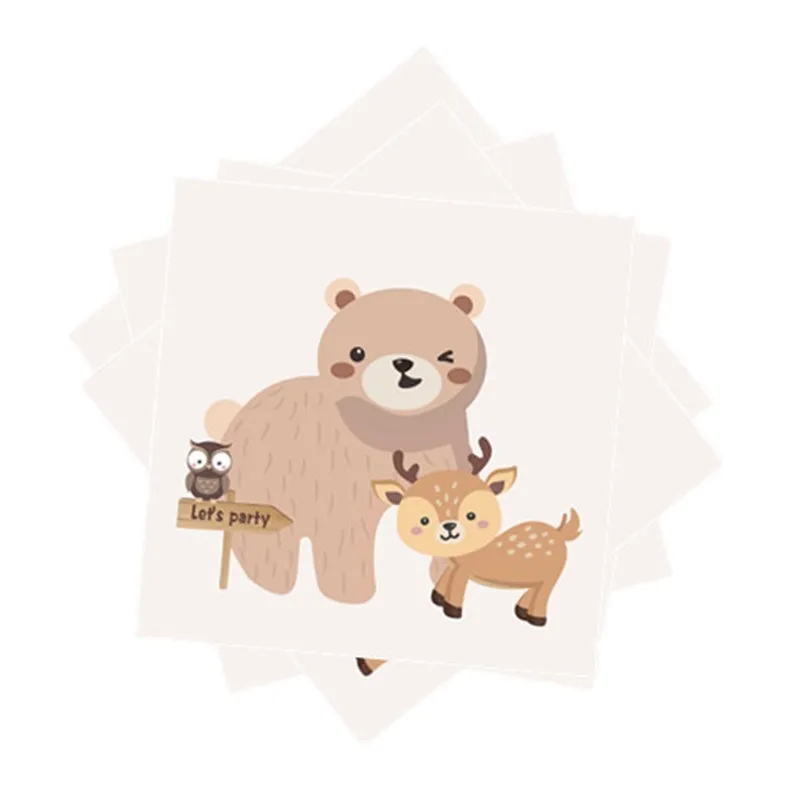 Лесные животные одноразовая посуда Дикий лес Медведь Лиса Тарелка Кружка Салфетка Джунгли Сафари Декор День рождения Ребенок Мальчик Девочка.