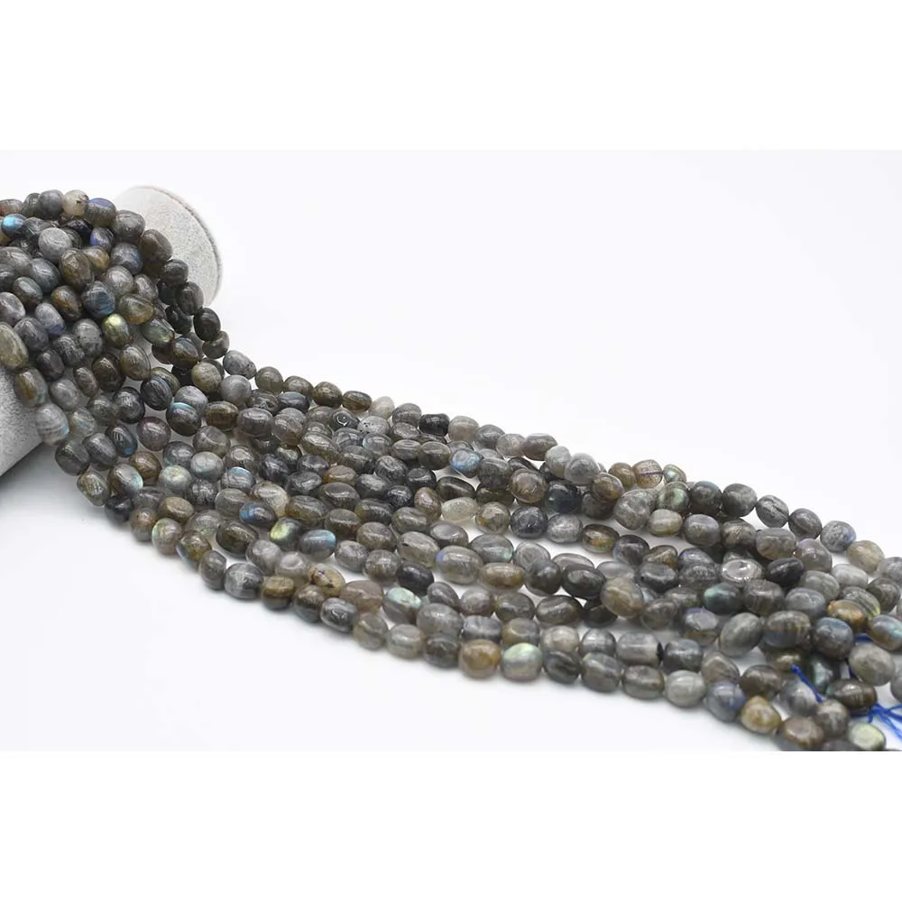 

Бусина из натурального гладкого Лабрадорита диаметром 12 х14 мм, 15 дюймов
