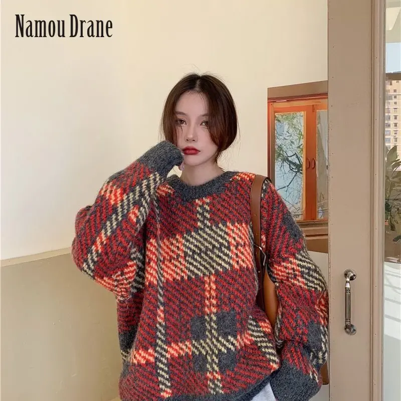 

Namou Drane Autumn and Winter 2022 New Lazy Wind Day Loose Sweater Female Design Sense Niche Korean Chic Short Style Top Tide