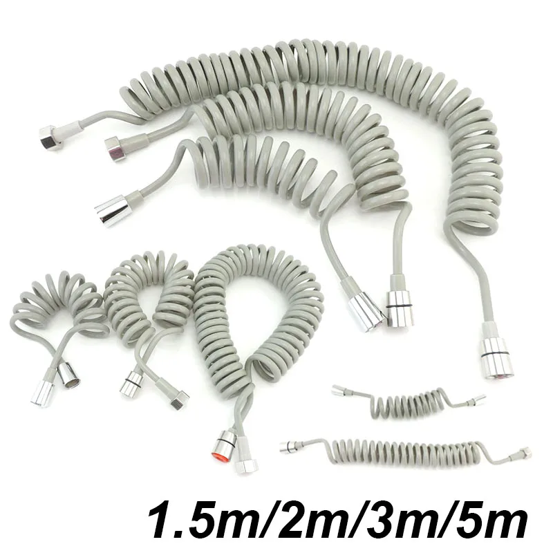 

Flexible Spring Shower head Hose tube plastic Water Toilet Bidet Sprayer Telephone Line soft Hoses bathroom Accessories B4