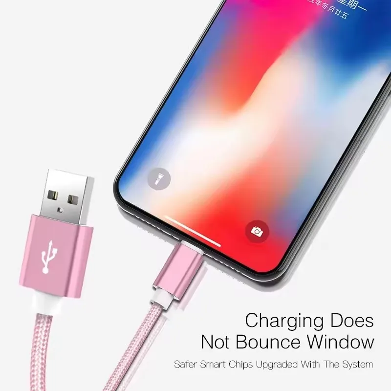 Фото Нейлоновый плетеный USB-кабель для быстрой зарядки для iPhone 11 12 mini 13 14 Pro Max X XR XS 6S 7 8 Plus Кабели для быстрой зарядки 1 м 1,5 м 2 м 3 м №3