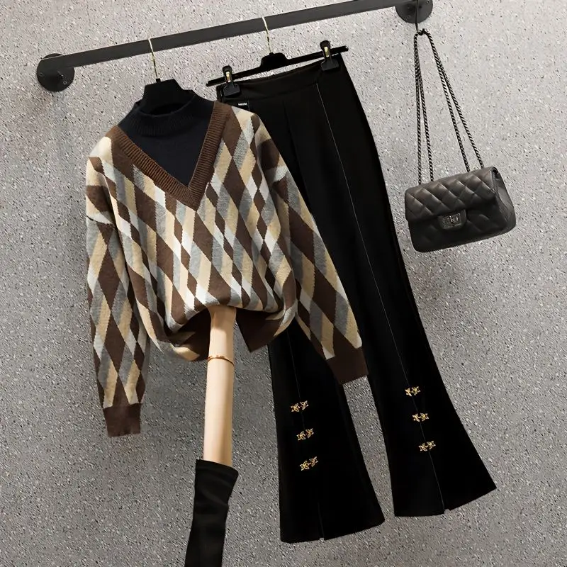 Женская одежда осенне-зимний одинарный комплект Новое поступление 2023 винтажный