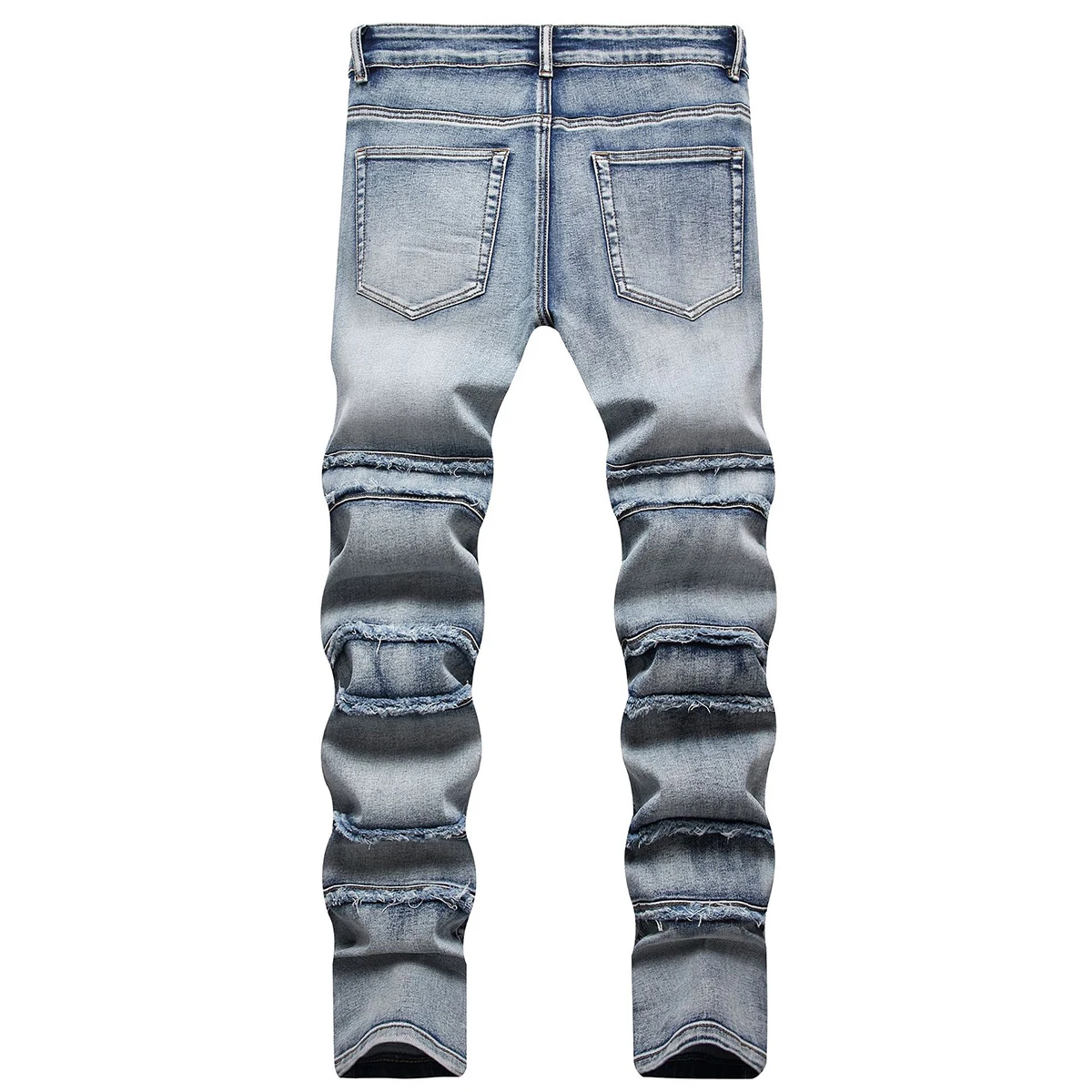 Stylish New Patchwork Men's Jeans Classic Nostalgic Blue Slim Pants High Quality Everyday Social Casual Sports Denim Pants 2022