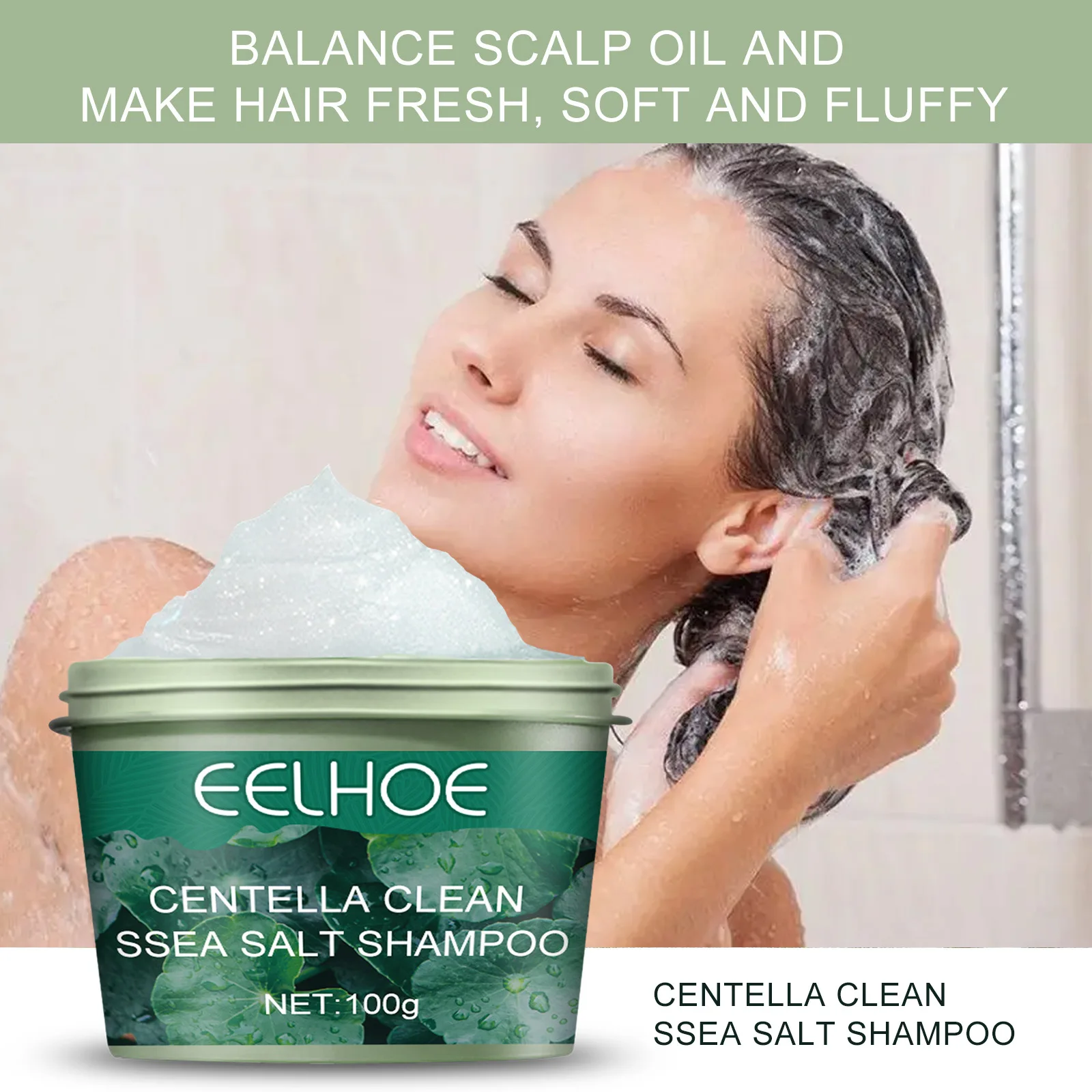 EELHOE Sea Salt Shampoo Sea Salt Cleansing Cream Anti-dandruff  Anti-itch Nourishing Scalp Treatment