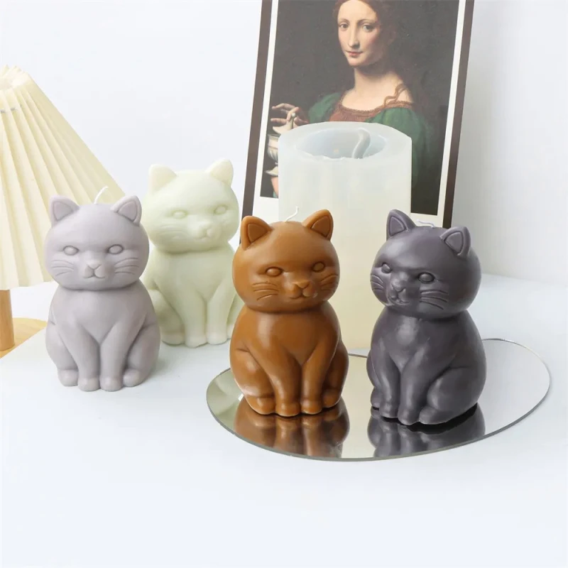 

Diy Aromatherapy Silicone Candle Mould，Gifts Cat Subject Scented Resin Mold，Jelly/Cake/Soap Mold,Incense Candle Home Decoration