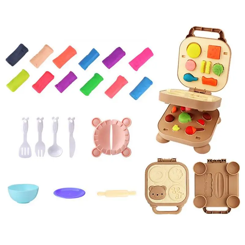

Play Clay Sets 3 Layers Modelling Clay Burger Shape Funny Kids Toys Rainbow Pretend Chef Toy For Birthday Weekend Party Aged3